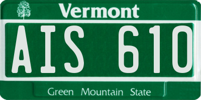 VT license plate AIS610