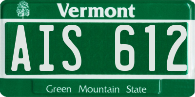 VT license plate AIS612