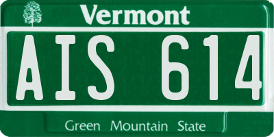 VT license plate AIS614