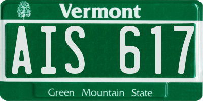 VT license plate AIS617