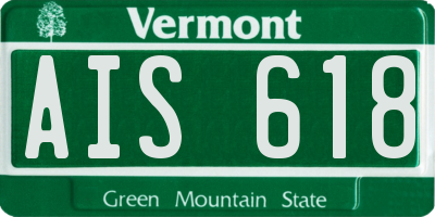 VT license plate AIS618