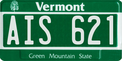 VT license plate AIS621