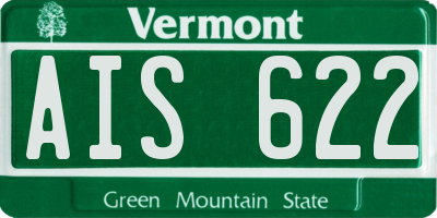 VT license plate AIS622