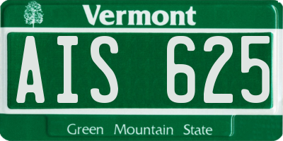 VT license plate AIS625