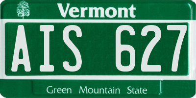 VT license plate AIS627