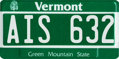 VT license plate AIS632