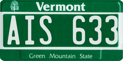 VT license plate AIS633