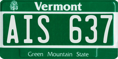 VT license plate AIS637