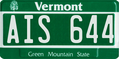 VT license plate AIS644