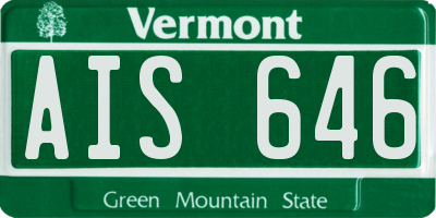 VT license plate AIS646