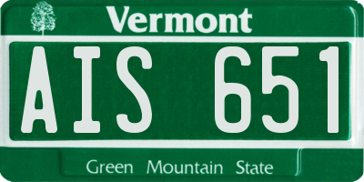 VT license plate AIS651