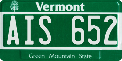 VT license plate AIS652