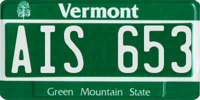 VT license plate AIS653