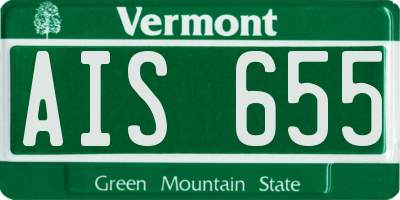 VT license plate AIS655