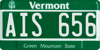 VT license plate AIS656