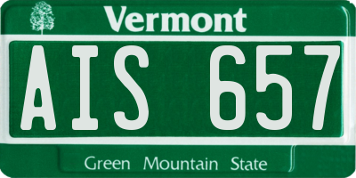 VT license plate AIS657