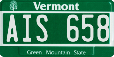 VT license plate AIS658