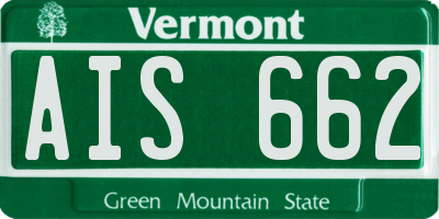 VT license plate AIS662