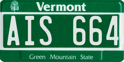 VT license plate AIS664
