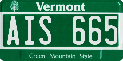 VT license plate AIS665