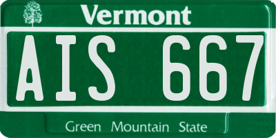 VT license plate AIS667