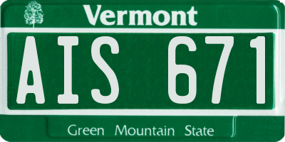 VT license plate AIS671