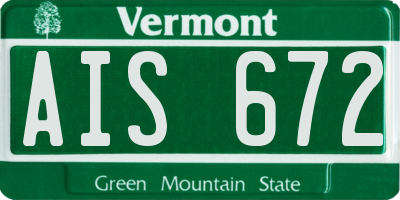 VT license plate AIS672