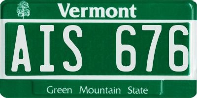 VT license plate AIS676