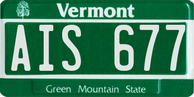 VT license plate AIS677