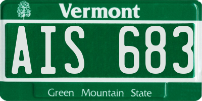 VT license plate AIS683