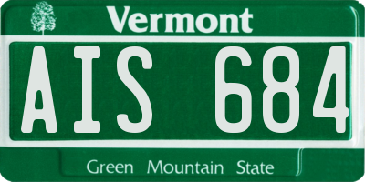 VT license plate AIS684