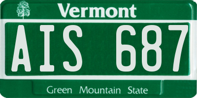 VT license plate AIS687