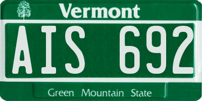 VT license plate AIS692