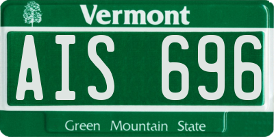 VT license plate AIS696