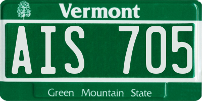 VT license plate AIS705