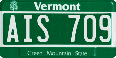 VT license plate AIS709