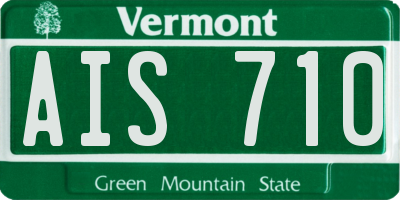 VT license plate AIS710