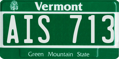 VT license plate AIS713