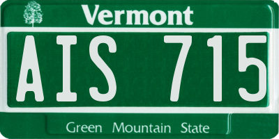VT license plate AIS715
