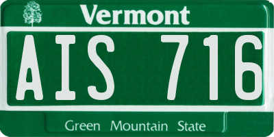 VT license plate AIS716