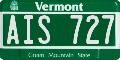 VT license plate AIS727