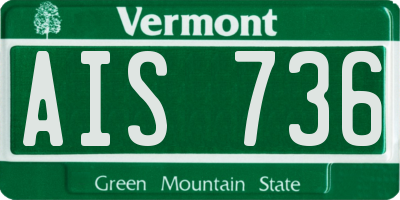 VT license plate AIS736