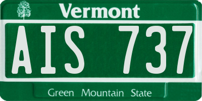 VT license plate AIS737