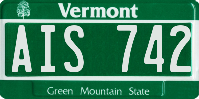 VT license plate AIS742