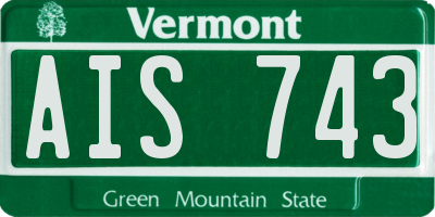 VT license plate AIS743