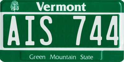 VT license plate AIS744