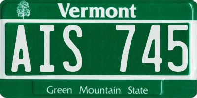VT license plate AIS745