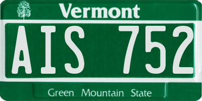VT license plate AIS752
