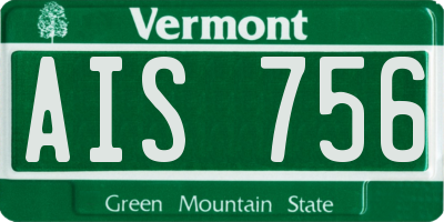 VT license plate AIS756