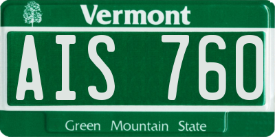 VT license plate AIS760